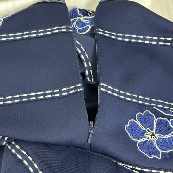 Tadashi Shoji Kitami Embroidered Sleeveless Shift Dress Blue - Picture 8 of 12